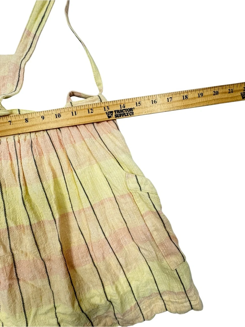 Free People Summer Breeze Suspender Skirt Plaid Ivory 0